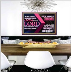 THE MEEK ALSO SHALL INCREASE THEIR JOY IN THE LORD  Scriptural Décor Poster  GWPEACE10735  "14X12"
