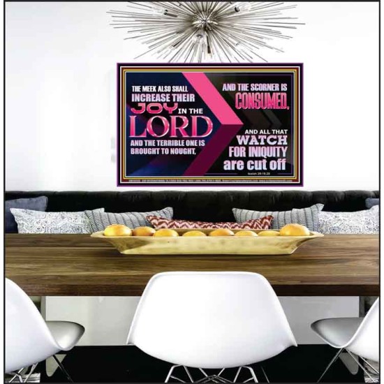THE MEEK ALSO SHALL INCREASE THEIR JOY IN THE LORD  Scriptural Décor Poster  GWPEACE10735  