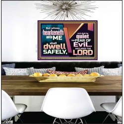 WHOSO HEARKENETH UNTO THE LORD SHALL DWELL SAFELY  Christian Artwork  GWPEACE10767  "14X12"