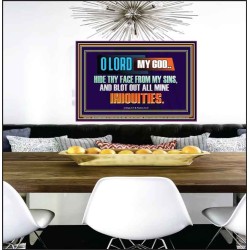 HIDE THY FACE FROM MY SINS AND BLOT OUT ALL MINE INIQUITIES  Bible Verses Wall Art & Decor   GWPEACE11738  "14X12"