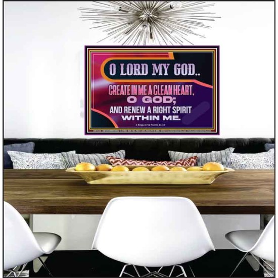 CREATE IN ME A CLEAN HEART O GOD  Bible Verses Poster  GWPEACE11739  