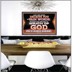 LET NO MAN DECEIVE YOU WITH VAIN WORDS  Scripture Art Work Poster  GWPEACE12057  "14X12"