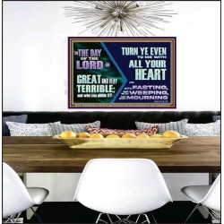 THE DAY OF THE LORD IS GREAT AND VERY TERRIBLE REPENT IMMEDIATELY  Custom Inspiration Scriptural Art Poster  GWPEACE12145  "14X12"
