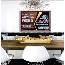 REND YOUR HEART AND NOT YOUR GARMENTS AND TURN BACK TO THE LORD  Custom Inspiration Scriptural Art Poster  GWPEACE12146  "14X12"