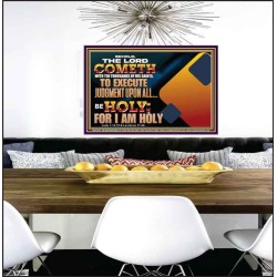 THE LORD COMETH WITH TEN THOUSANDS OF HIS SAINTS TO EXECUTE JUDGEMENT  Bible Verse Wall Art  GWPEACE12166  "14X12"