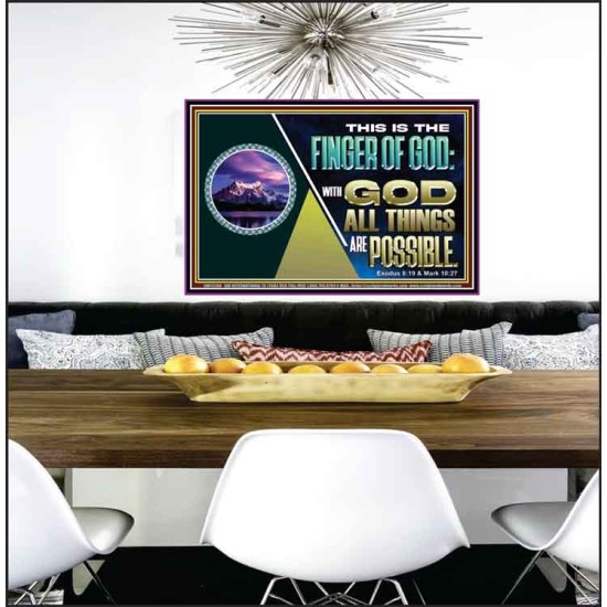 THIS IS THE FINGER OF GOD WITH GOD ALL THINGS ARE POSSIBLE  Bible Verse Wall Art  GWPEACE12168  