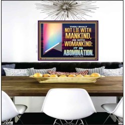 THOU SHALT NOT LIE WITH MANKIND AS WITH WOMANKIND IT IS ABOMINATION  Bible Verse for Home Poster  GWPEACE12169  "14X12"