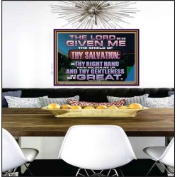 THY RIGHT HAND HATH HOLDEN ME UP  Ultimate Inspirational Wall Art Poster  GWPEACE12377  "14X12"