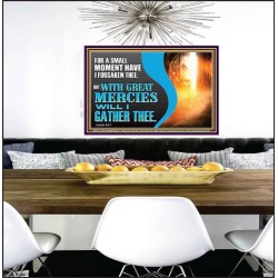 WITH GREAT MERCIES WILL I GATHER THEE  Encouraging Bible Verse Poster  GWPEACE12714  "14X12"