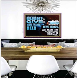 GIVE THE MORE EARNEST HEED  Contemporary Christian Wall Art Poster  GWPEACE12728  "14X12"