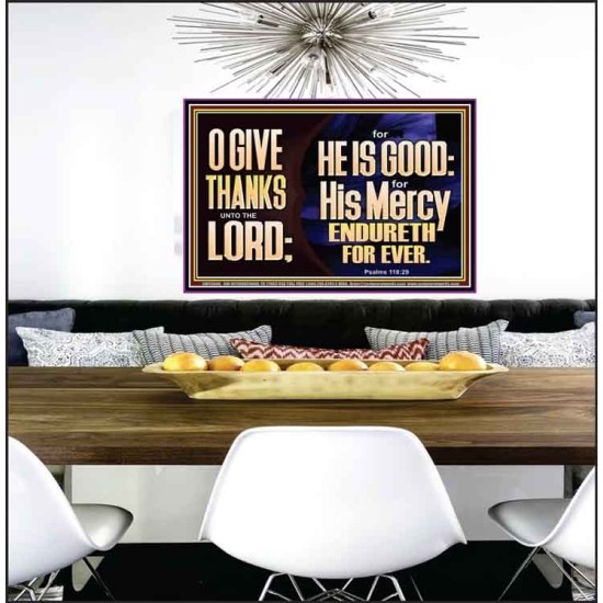 THE LORD IS GOOD HIS MERCY ENDURETH FOR EVER  Unique Power Bible Poster  GWPEACE13040  