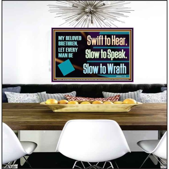 SWIFT TO HEAR SLOW TO SPEAK SLOW TO WRATH  Church Decor Poster  GWPEACE13054  