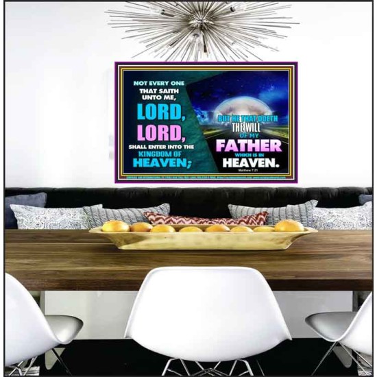 DOING THE WILL OF GOD ONE OF THE KEY TO KINGDOM OF HEAVEN  Righteous Living Christian Poster  GWPEACE9586  
