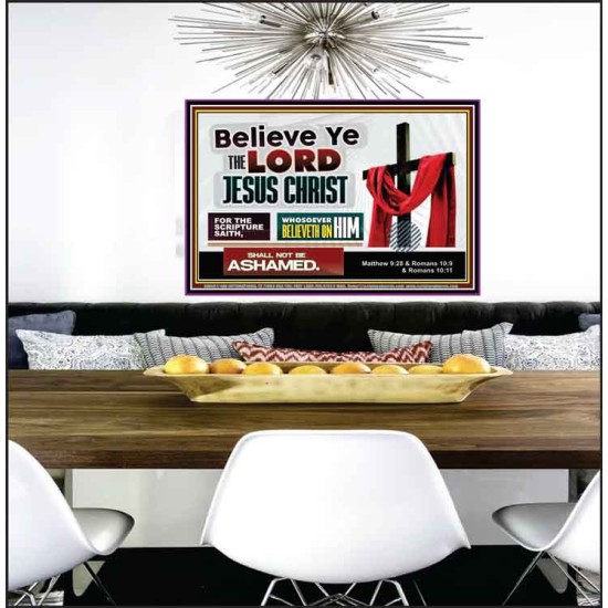 WHOSOEVER BELIEVETH ON HIM SHALL NOT BE ASHAMED  Contemporary Christian Wall Art  GWPEACE9917  