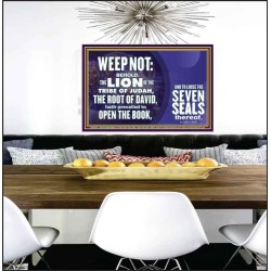 WEEP NOT THE LAMB OF GOD HAS PREVAILED  Christian Art Poster  GWPEACE9926  "14X12"