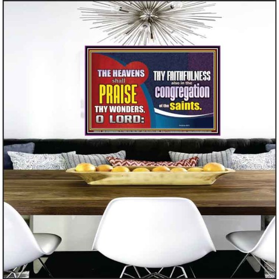 HEAVENS SHALL PRAISE THY WONDERS O LORD  Scriptural Wall Art  GWPEACE9976  