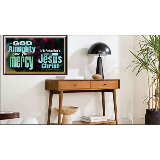 GOD ALMIGHTY GIVES YOU MERCY  Bible Verse for Home Poster  GWPEACE10332  