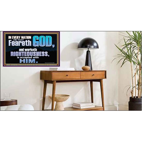 FEAR GOD AND WORKETH RIGHTEOUSNESS  Sanctuary Wall Poster  GWPEACE10406  