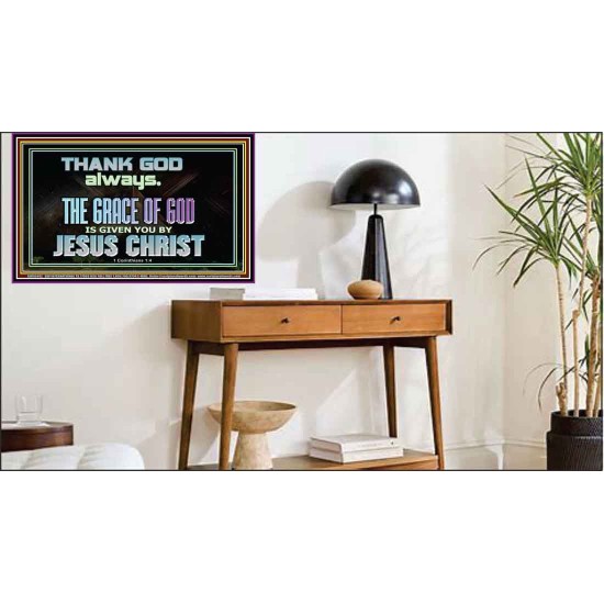 THANKING GOD ALWAYS OPENS GREATER DOOR  Scriptural Décor Poster  GWPEACE10442  