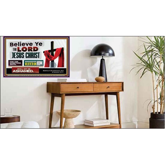 WHOSOEVER BELIEVETH ON HIM SHALL NOT BE ASHAMED  Contemporary Christian Wall Art  GWPEACE9917  