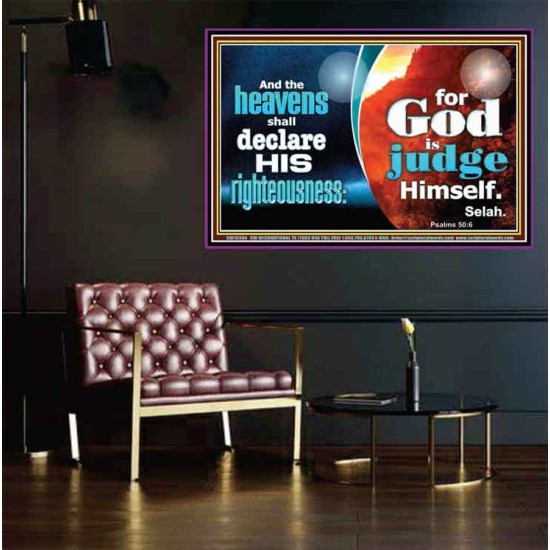 THE HEAVENS SHALL DECLARE HIS RIGHTEOUSNESS  Custom Contemporary Christian Wall Art  GWPEACE10304  