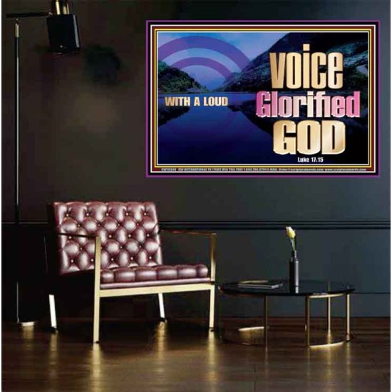 WITH A LOUD VOICE GLORIFIED GOD  Printable Bible Verses to Poster  GWPEACE10349  