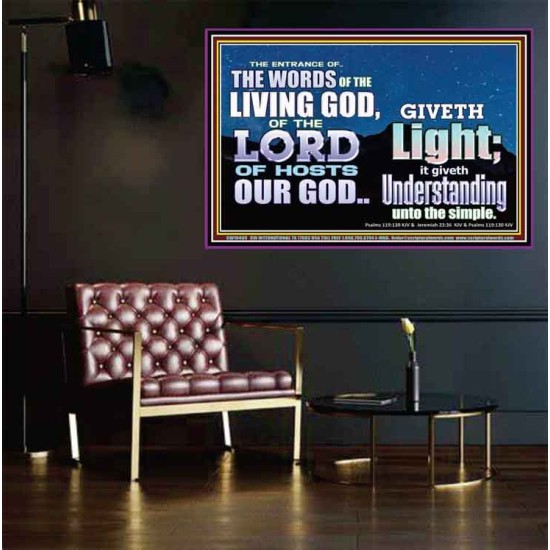 THE WORDS OF LIVING GOD GIVETH LIGHT  Unique Power Bible Poster  GWPEACE10409  