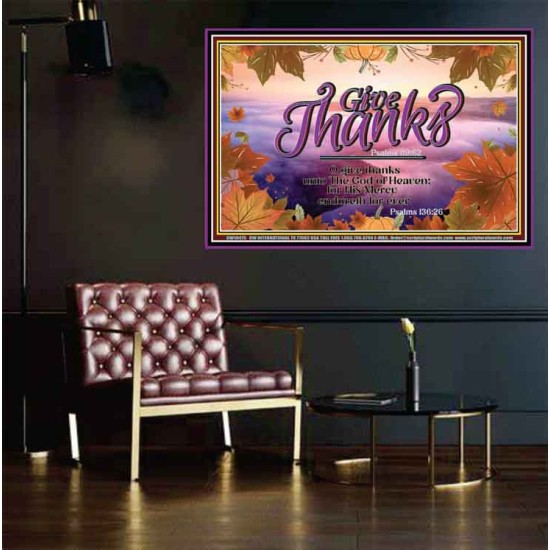 GIVE THANKS TO THE GOD OF HEAVEN JEHOVAH  Christian Artwork  GWPEACE10475  