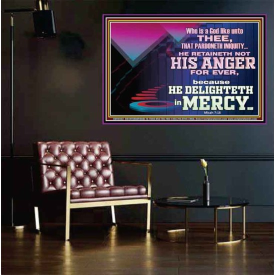 THE LORD DELIGHTETH IN MERCY  Contemporary Christian Wall Art Poster  GWPEACE10564  