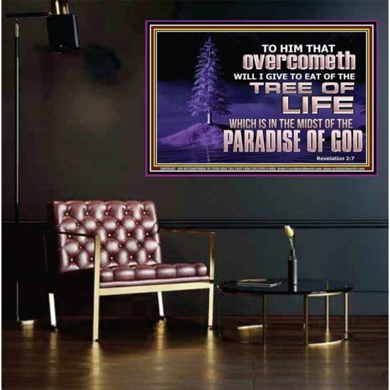 HE THAT OVERCOMETH  Bible Verse Poster  GWPEACE10583  