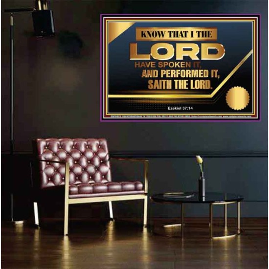 THE LORD HAVE SPOKEN IT AND PERFORMED IT  Inspirational Bible Verse Poster  GWPEACE10629  