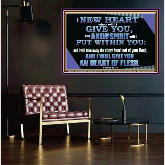 I WILL GIVE YOU A NEW HEART AND NEW SPIRIT  Bible Verse Wall Art  GWPEACE10633  