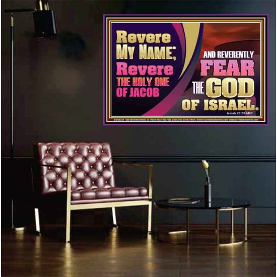 REVERE MY NAME AND REVERENTLY FEAR THE GOD OF ISRAEL  Scriptures Décor Wall Art  GWPEACE10734  
