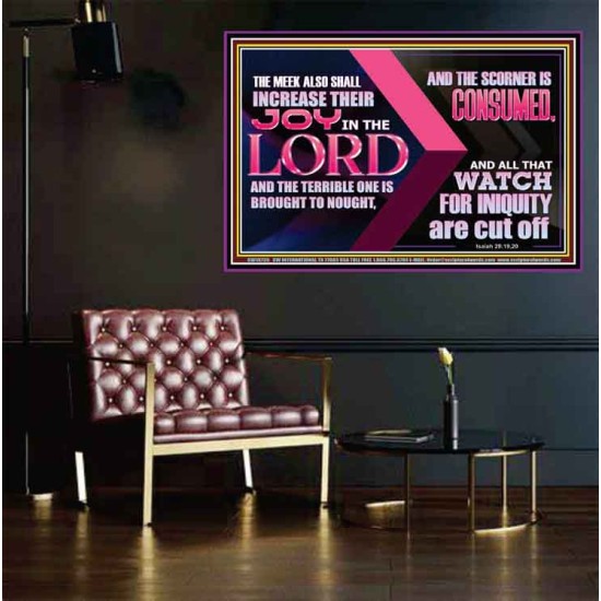 THE MEEK ALSO SHALL INCREASE THEIR JOY IN THE LORD  Scriptural Décor Poster  GWPEACE10735  