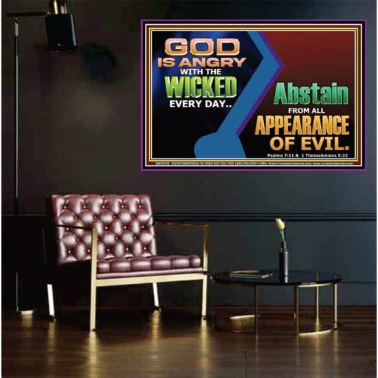 GOD IS ANGRY WITH THE WICKED EVERY DAY  Biblical Paintings Poster  GWPEACE10790  