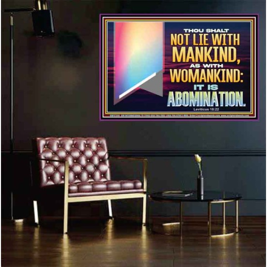 THOU SHALT NOT LIE WITH MANKIND AS WITH WOMANKIND IT IS ABOMINATION  Bible Verse for Home Poster  GWPEACE12169  