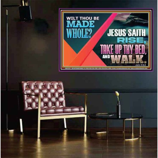 JESUS SAITH RISE TAKE UP THY BED AND WALK  Unique Scriptural Poster  GWPEACE12321  