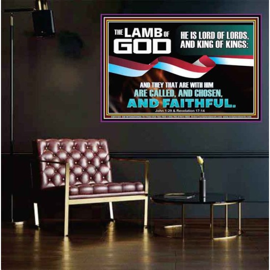 THE LAMB OF GOD LORD OF LORD AND KING OF KINGS  Scriptural Verse Poster   GWPEACE12705  