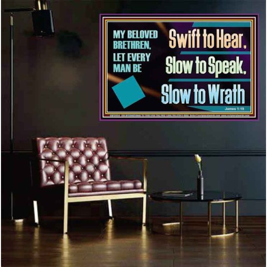 SWIFT TO HEAR SLOW TO SPEAK SLOW TO WRATH  Church Decor Poster  GWPEACE13054  