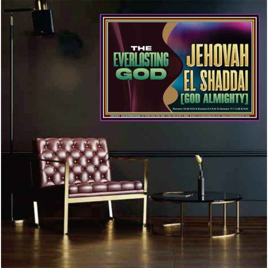 EVERLASTING GOD JEHOVAH EL SHADDAI GOD ALMIGHTY   Christian Artwork Glass Poster  GWPEACE13101  