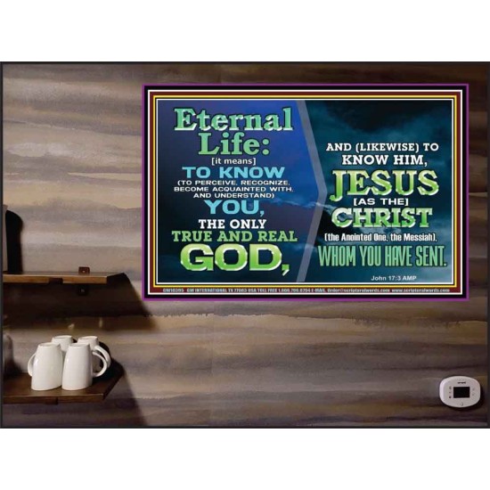 ETERNAL LIFE IS TO KNOW AND DWELL IN HIM CHRIST JESUS  Church Poster  GWPEACE10395  