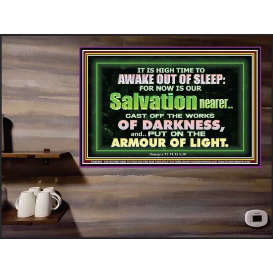 OUR SALVATION IS NEARER PUT ON THE ARMOUR OF LIGHT  Church Poster  GWPEACE10404  