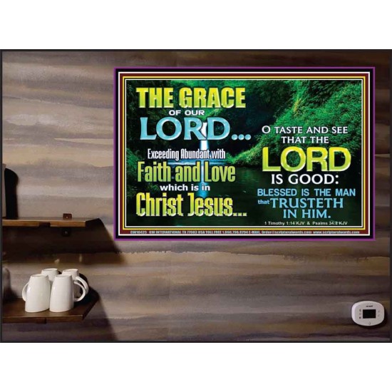 SEEK THE EXCEEDING ABUNDANT FAITH AND LOVE IN CHRIST JESUS  Ultimate Inspirational Wall Art Poster  GWPEACE10425  
