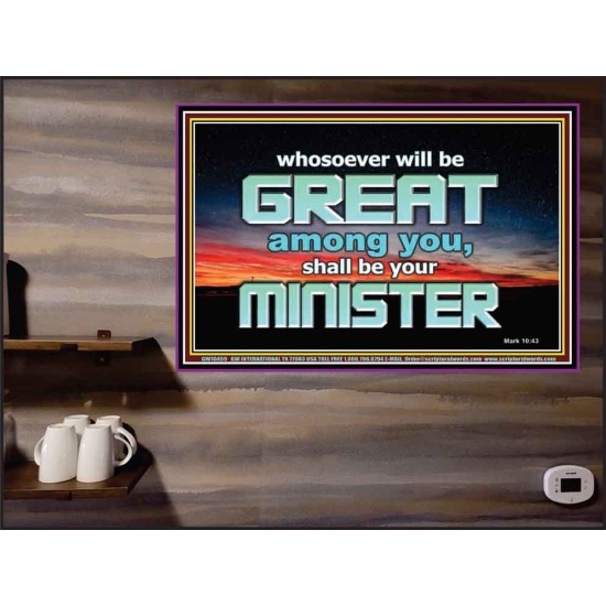 HUMILITY AND SERVICE BEFORE GREATNESS  Encouraging Bible Verse Poster  GWPEACE10459  