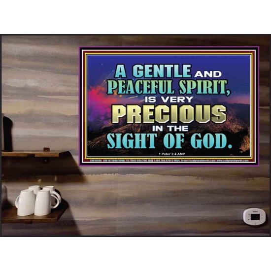 GENTLE AND PEACEFUL SPIRIT VERY PRECIOUS IN GOD SIGHT  Bible Verses to Encourage  Poster  GWPEACE10496  