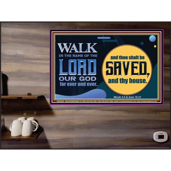 WALK IN THE NAME OF THE LORD JEHOVAH  Christian Art Poster  GWPEACE10545  