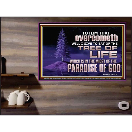 HE THAT OVERCOMETH  Bible Verse Poster  GWPEACE10583  