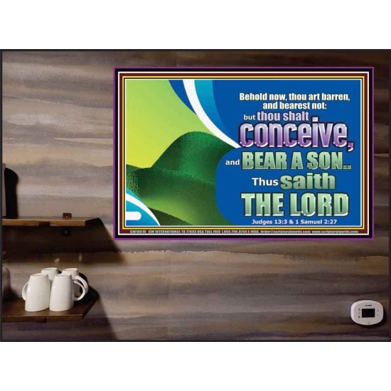 BEHOLD NOW THOU SHALL CONCEIVE  Custom Christian Artwork Poster  GWPEACE10610  