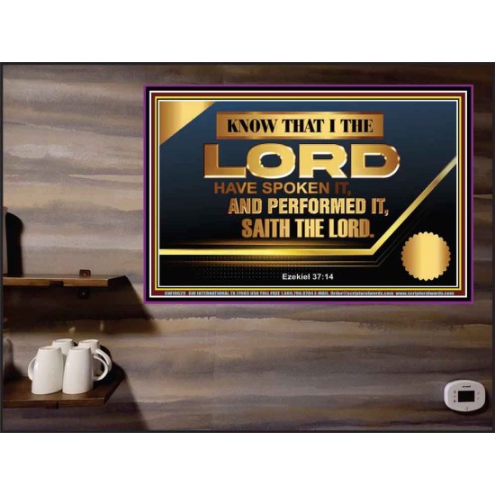 THE LORD HAVE SPOKEN IT AND PERFORMED IT  Inspirational Bible Verse Poster  GWPEACE10629  