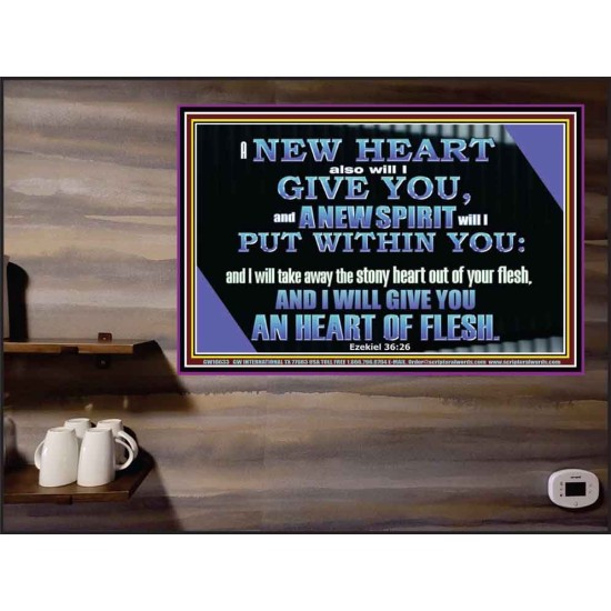 I WILL GIVE YOU A NEW HEART AND NEW SPIRIT  Bible Verse Wall Art  GWPEACE10633  